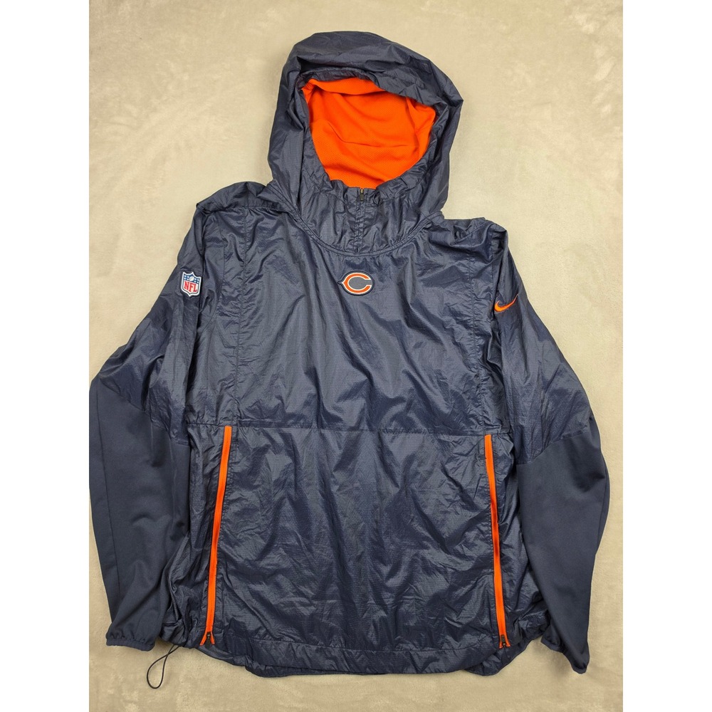 Nike Chicago Bears Anorak Jacket Mens XXL Blue On Field Player Issued Light Vent